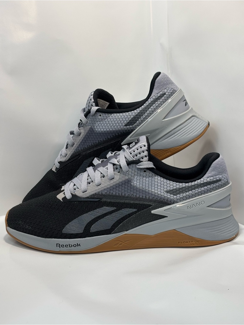 Reebok Nano X3 Shoes Men's Size 9 Cold Grey/Black Mesh Training Sneaker CK11039
